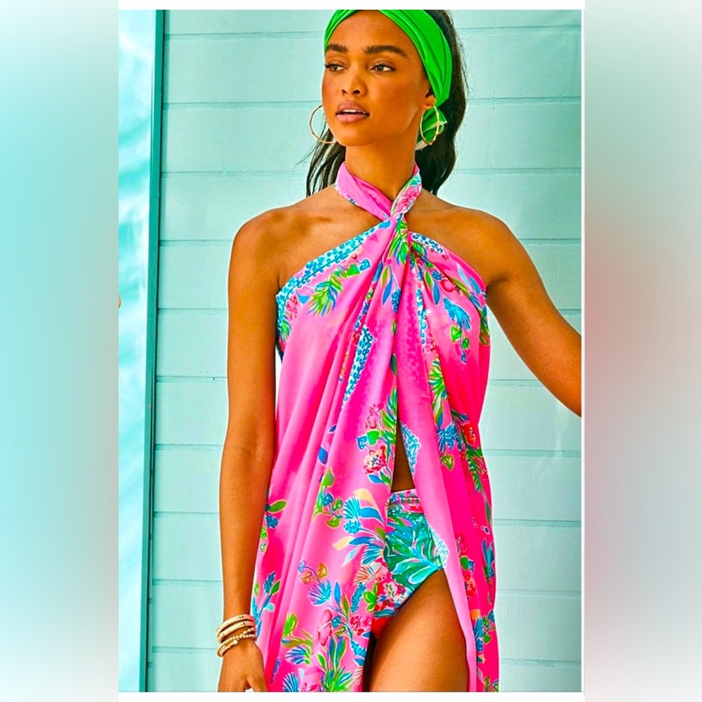 New Never Worn Lilly Pulitzer Pareo Wrap Dress Sarong Skirt Swim Coverup GWP